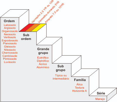 Figura 3. Hierarquia da classificação de solos do SiBCS (Fonte: Sistema Brasileiro de Classificação de Solo, 2006).